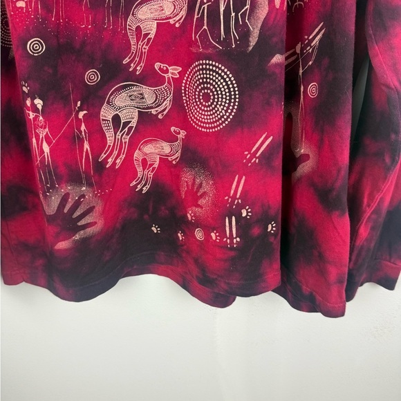Arlunga Design Artistic Dye Red & Purple Long Sleeve Hoodie Size XL - Picture 9 of 12